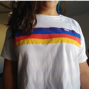 Vans rainbow logo cropped tee